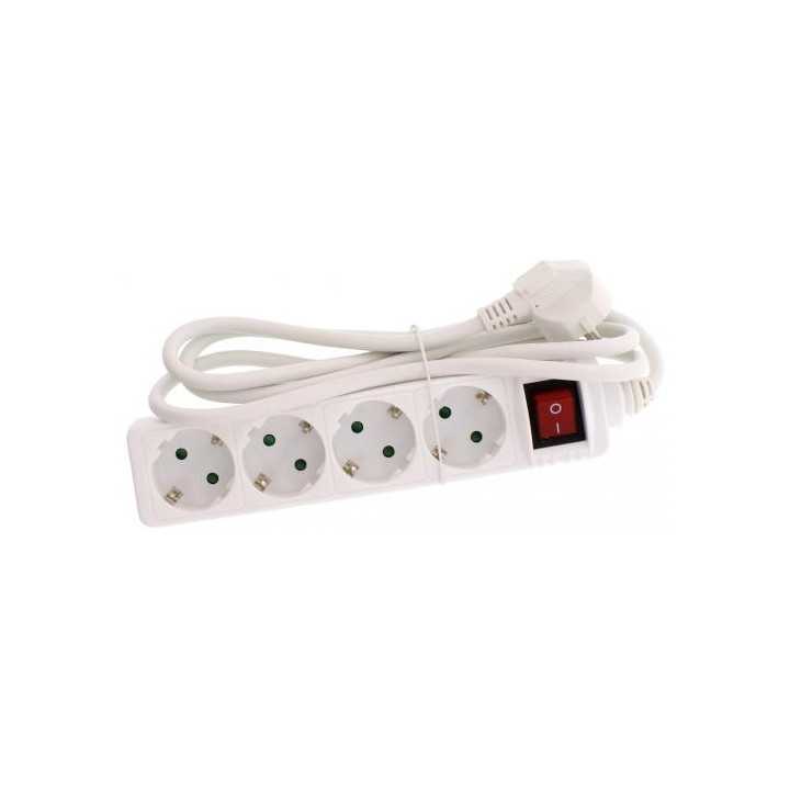 Prelungitor 4 prize 1.4m cu intrerupator cablu 3xG1.5mmp Well