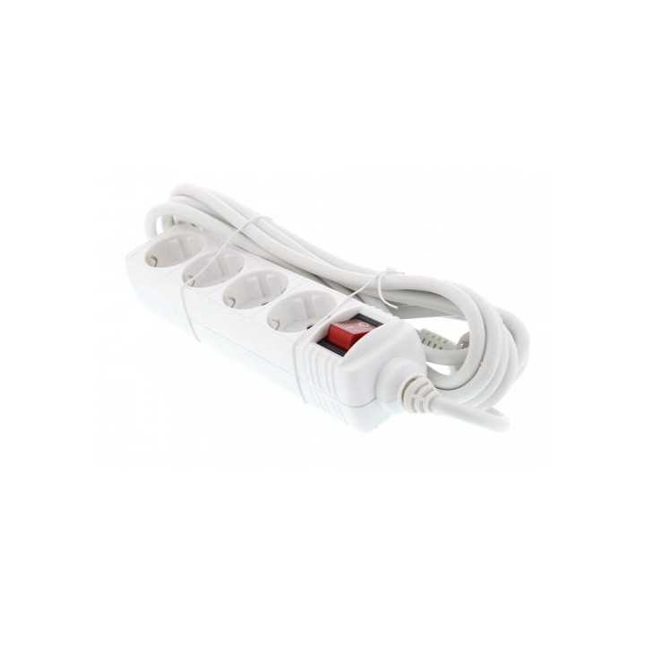 Prelungitor 4 prize 5m cu intrerupator cablu 3xG1.5mmp Well