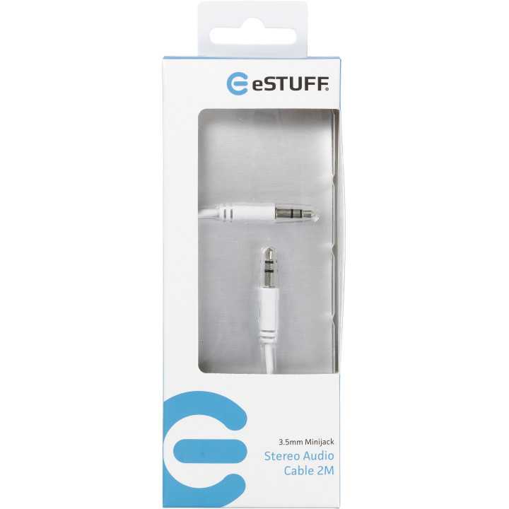 Cablu mini JACK 3.5 mm tata tata 2m alb eSTUFF