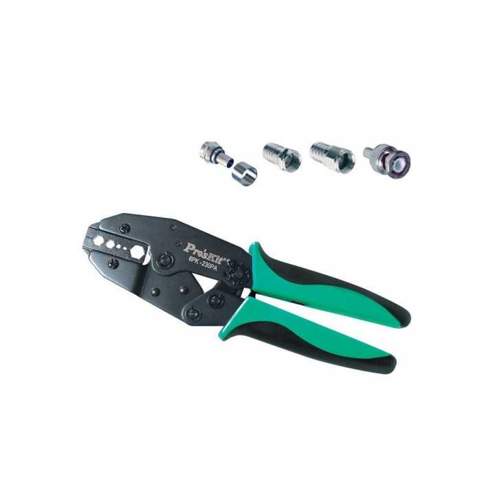 Cleste pentru sertizat mufe pentru cablu coaxial Pro`sKit