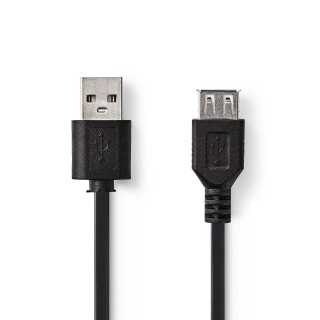 Cablu USB 2.0 A tata - USB A mama 3m negru Nedis