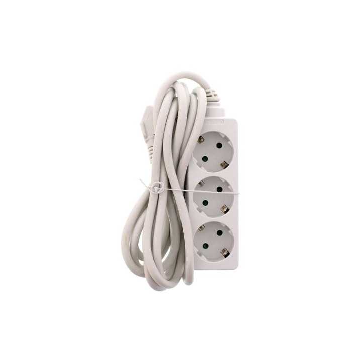 Prelungitor 3 prize 3m ignifug cablu 3xG1.5mmp Well