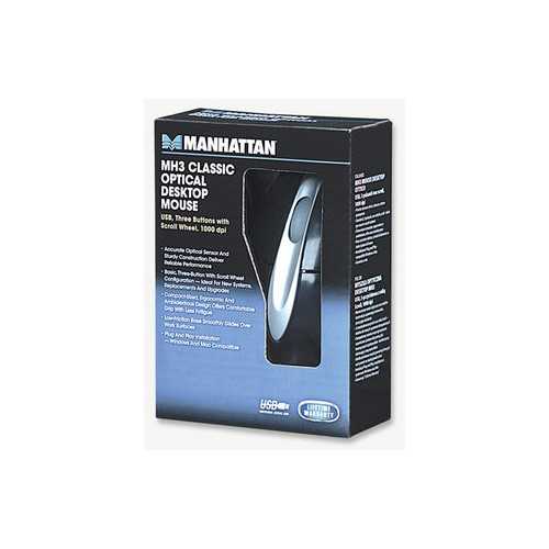 Mouse optic USB 1000dpi negru 177016 Manhattan