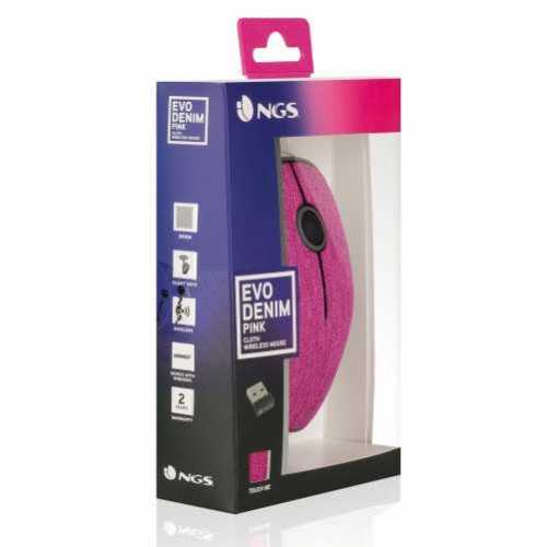 Mouse wireless Evo Denim roz 1200dpi NGS