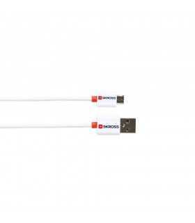 Cablu USB Skross Essentials Line 2 in 1 cu conector micro USB alb 1m