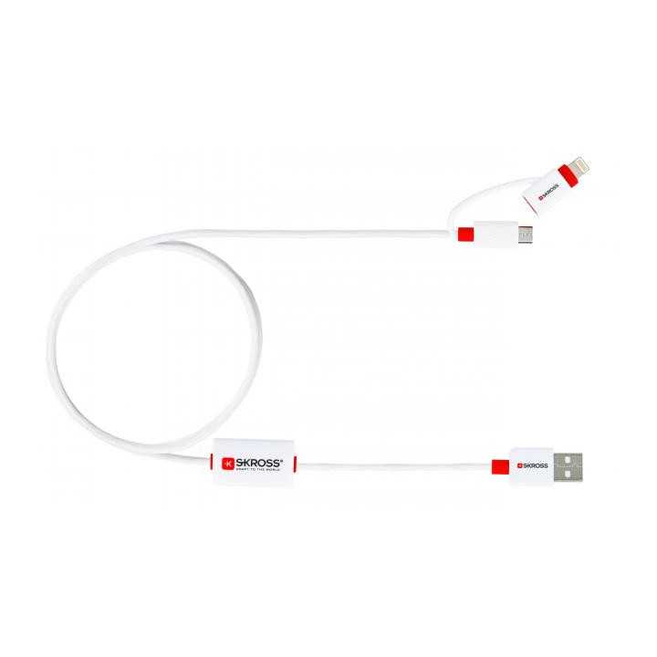 Cablu USB Skross Buzz Line A tata - micro USB A tata 1m alb