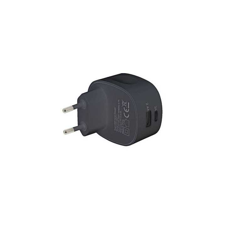 Incarcator de la retea 2x iesire USB A si USB C 3.4A negru Sweex