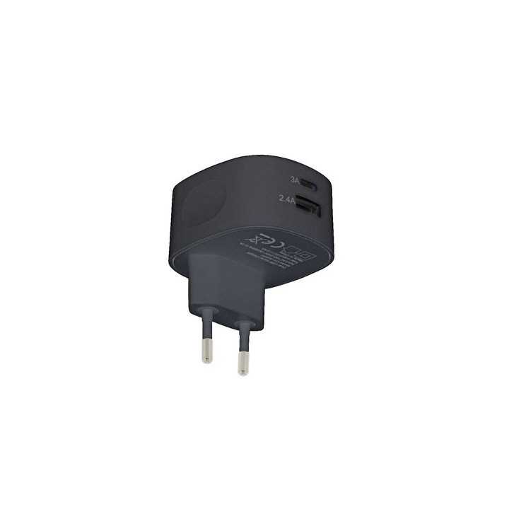 Incarcator de la retea 2x iesire USB A si USB C 3.4A negru Sweex