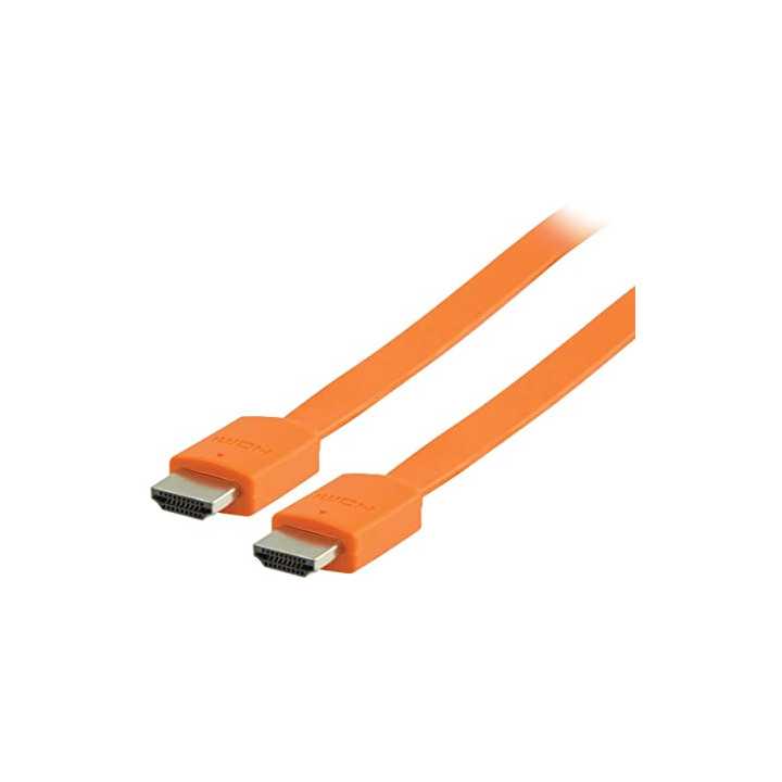 Cablu HDMI - HDMI High speed plat cu eternet 2m portocaliu VALUELINE