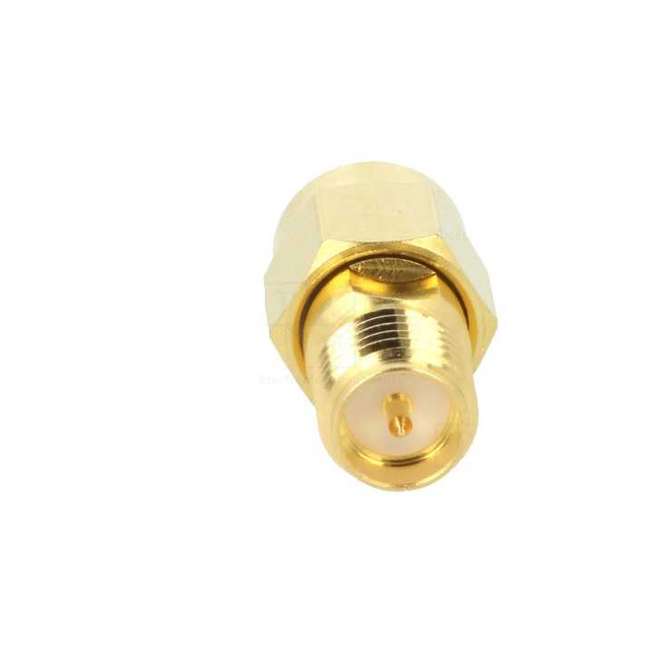 Adaptor SMA tata - RP-SMA tata reverse drept 50ohm teflon aurit AMPHENOL 132171RP