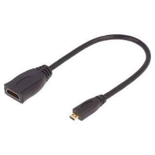 Cablu HDMI 1.4 soclu mama - micro mufa tata HDMI 0.2m negru QOLTEC 50399