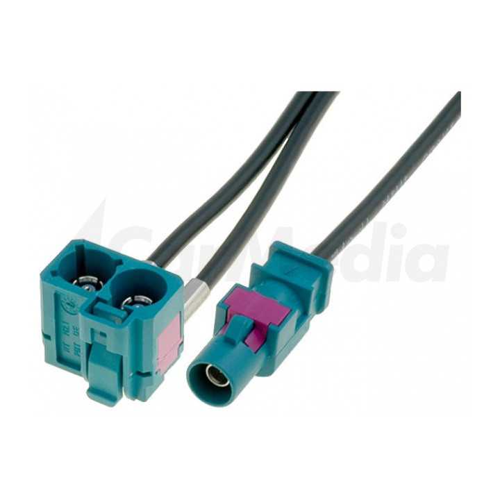 Cablu adaptor antena Fakra mufa tata - Fakra soclu mama dublu 0.25m Audi RNS-E 4CARMEDIA