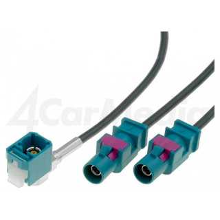 Cablu adaptor antena auto Fakra soclu mama - Fakra mufa tata x2 0.25m VWP 4CARMEDIA