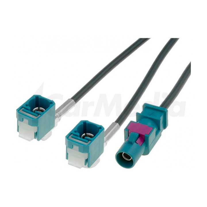 Cablu adaptor antena auto Fakra mufa tata - Fakra soclu mama x2 0.25m VW MFD2 4CARMEDIA