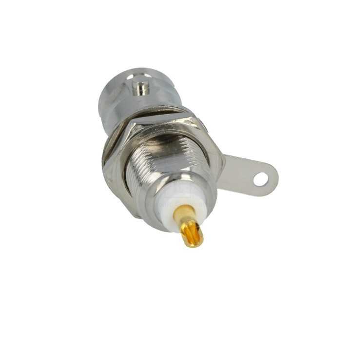 Mufa BNC Soclu mama cu filet lung lipire montare pe panou NINIGI BNC-006-L