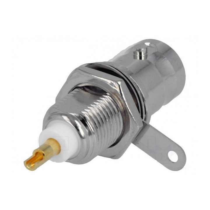 Mufa BNC Soclu mama cu filet lung lipire montare pe panou NINIGI BNC-006-L