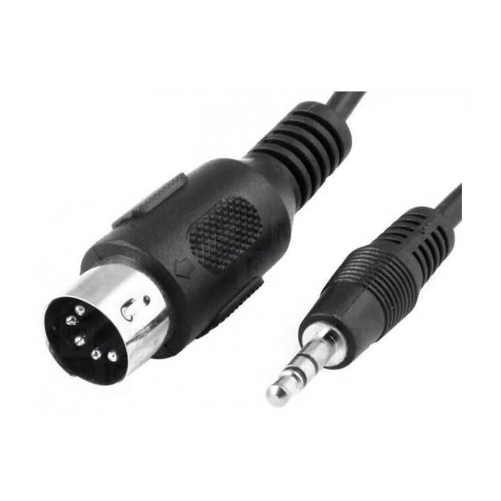 Cablu DIN 5pini mufa tata la Jack 3.5 mm mufa tata 1.5m negru BQ CABLE