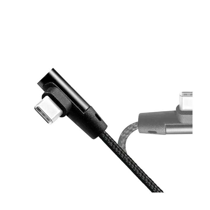 Cablu USB 2.0 A mufa tata - USB Type C mufa tata in unghi 0.3m LOGILINK CU0137