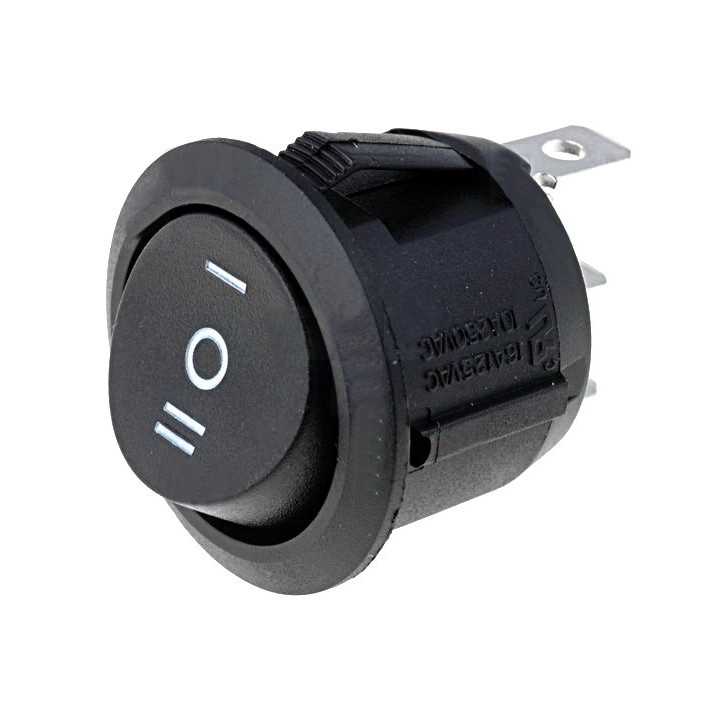 Intrerupator ROCKER SP3T ON-OFF-ON 10A 250VAC Pozitii 3 cu retinere 50mOhm SCI R13-112D-BB-7D