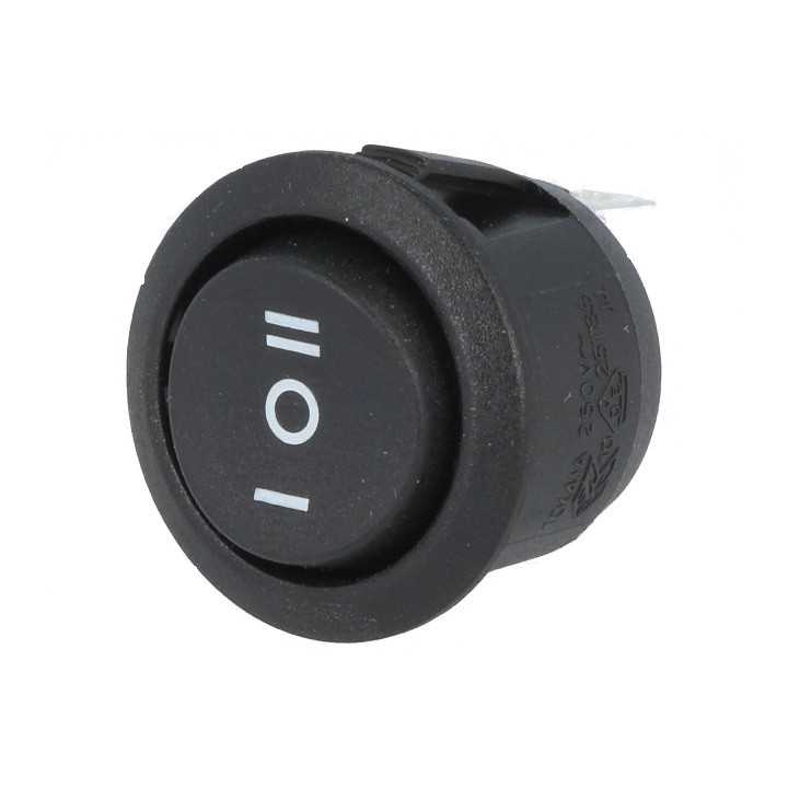 Intrerupator ROCKER SP3T (ON)-OFF-(ON) 10A 250VAC Pozitii 3 fara retinere 50mOhm SCI R13-112I-BB-7D
