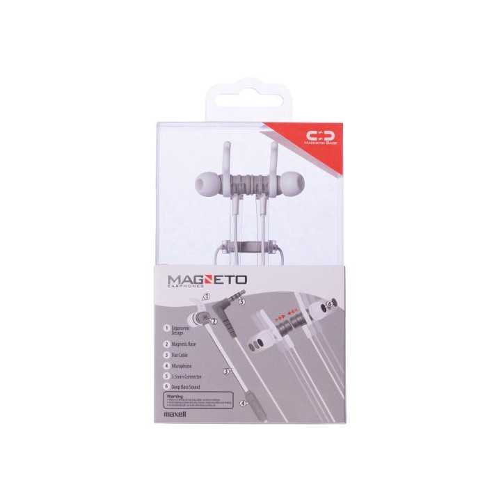 Casti cu fir in-ear 3.5mm alb-gri Magneto Maxell