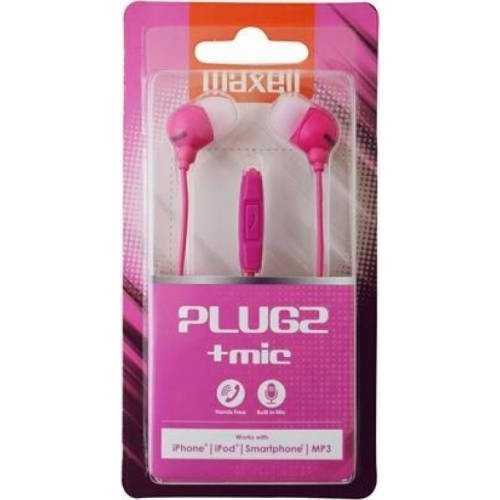 Casca in ureche 3.5mm roz cu microfon Plugz Maxell