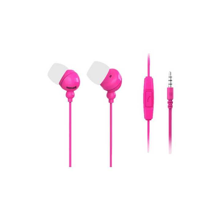 Casca in ureche 3.5mm roz cu microfon Plugz Maxell
