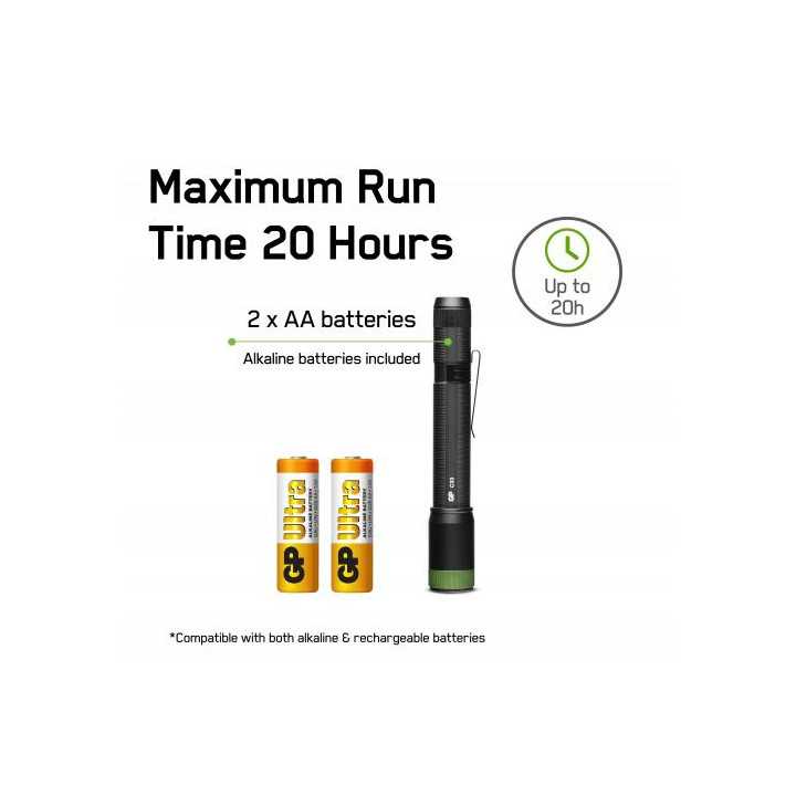 Lanterna LED GP C33 negru 150lm 2x AA