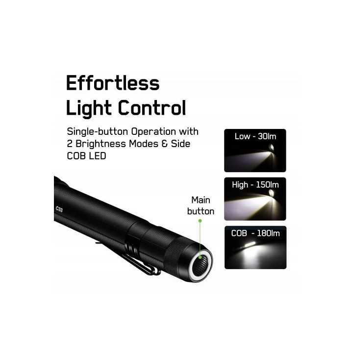 Lanterna LED GP C33 negru 150lm 2x AA