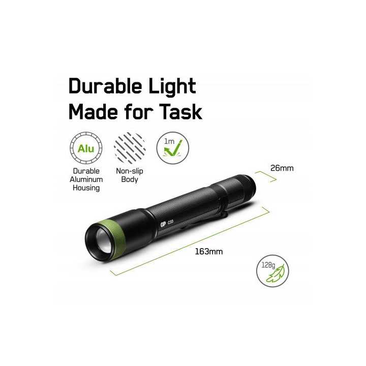 Lanterna LED GP C33 negru 150lm 2x AA