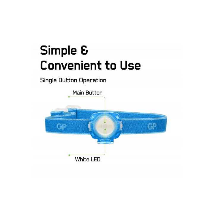 Lanterna frontala LED GP CH31 albastru 40lm 2x CR2025