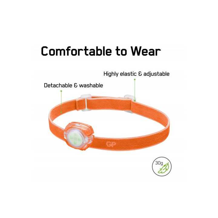Lanterna frontala LED GP CH31 portocaliu 40lm 2x CR2025