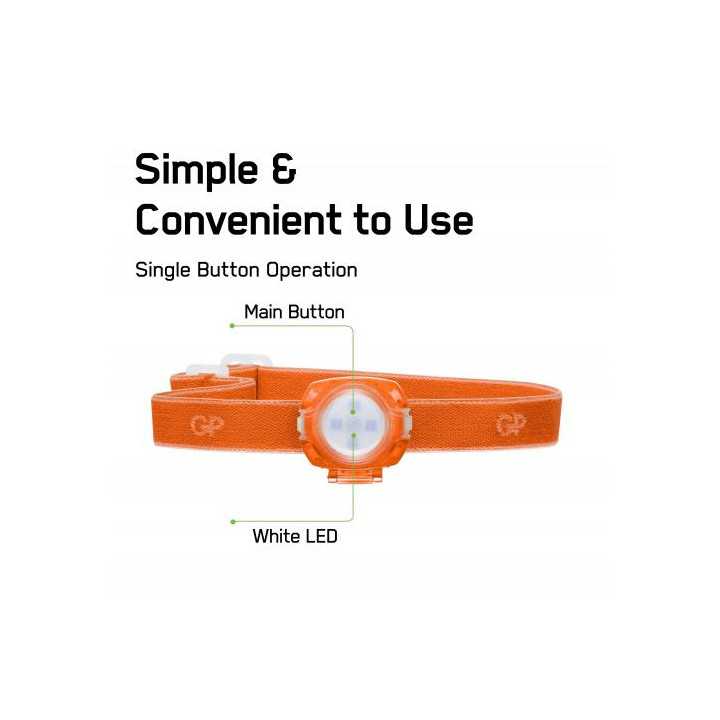 Lanterna frontala LED GP CH31 portocaliu 40lm 2x CR2025
