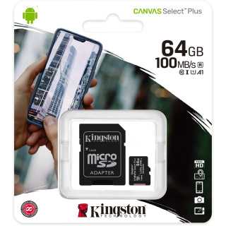 Card microSD Kingston 64GB Clasa 10 cu adaptor SD
