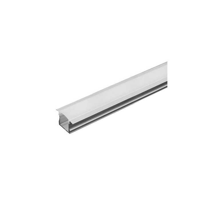 Profil aluminiu pentru banda LED 2m 23x15.5mm montaj ingropat capac alb mat V-TAC