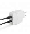 Adaptor incarcator de retea USB +USB Type C PD18W QuickCharge 3.0 cu incarcare rapida alb delight