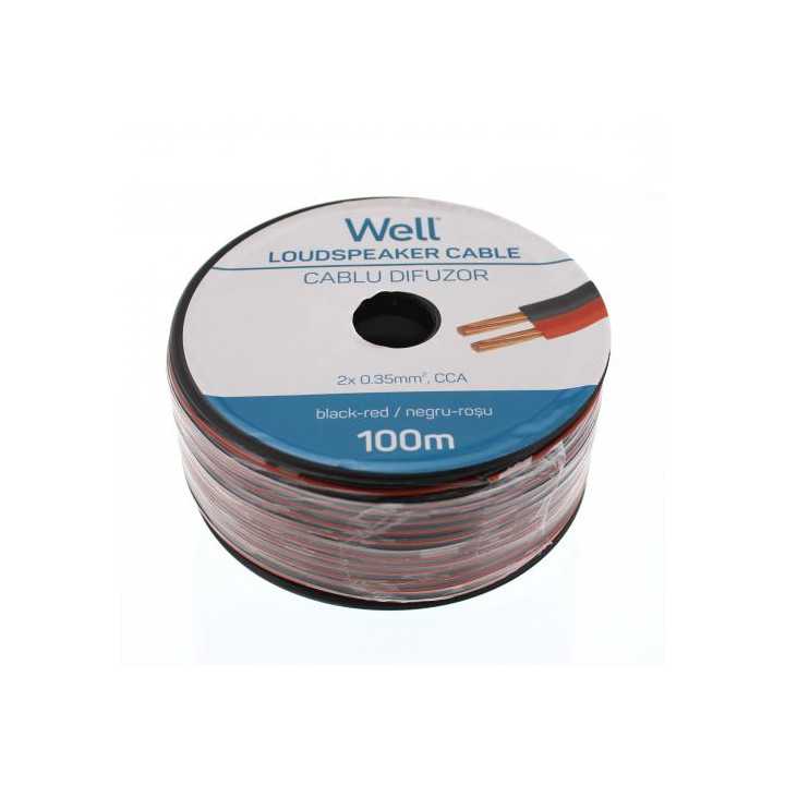 Cablu difuzor rosu/negru 2x0.35mm CCA Well