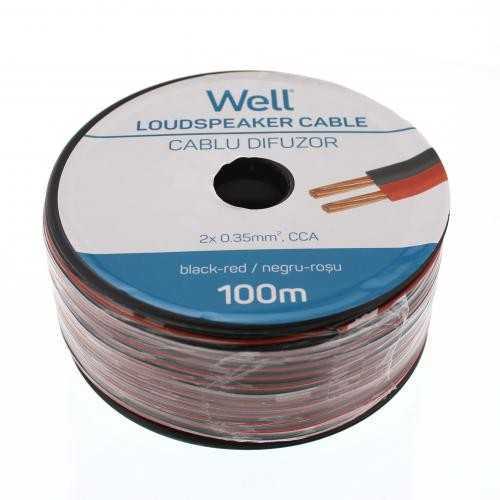 Cablu difuzor rosu/negru 2x0.35mm CCA Well