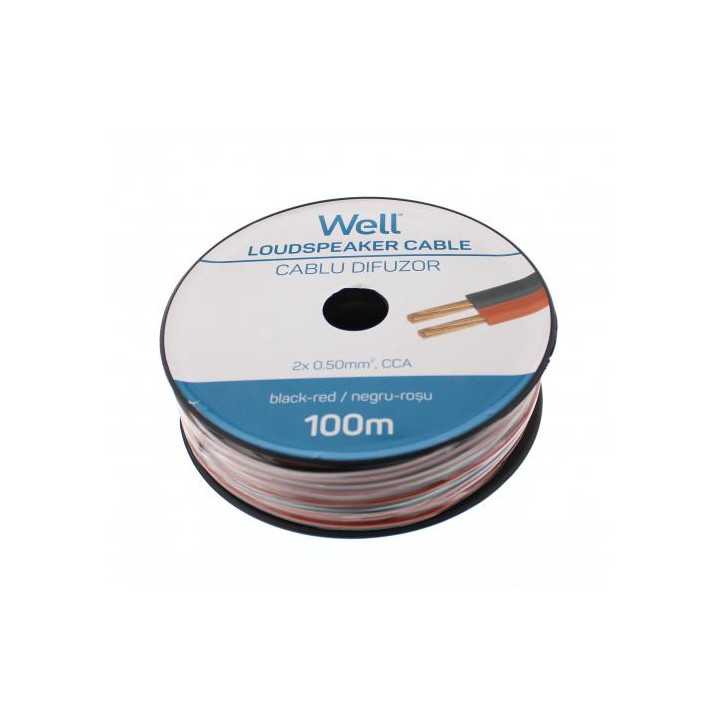 Cablu difuzor rosu/negru 2x0.5mmp CCA Well