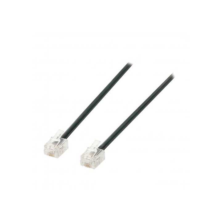 Cablu telefon mufat RJ11 (6P4C) 7/0.10 CCS negru 3m Well