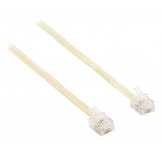 Cablu telefon mufat RJ11 (6P4C) 7/0.10 CCS alb 3m Well