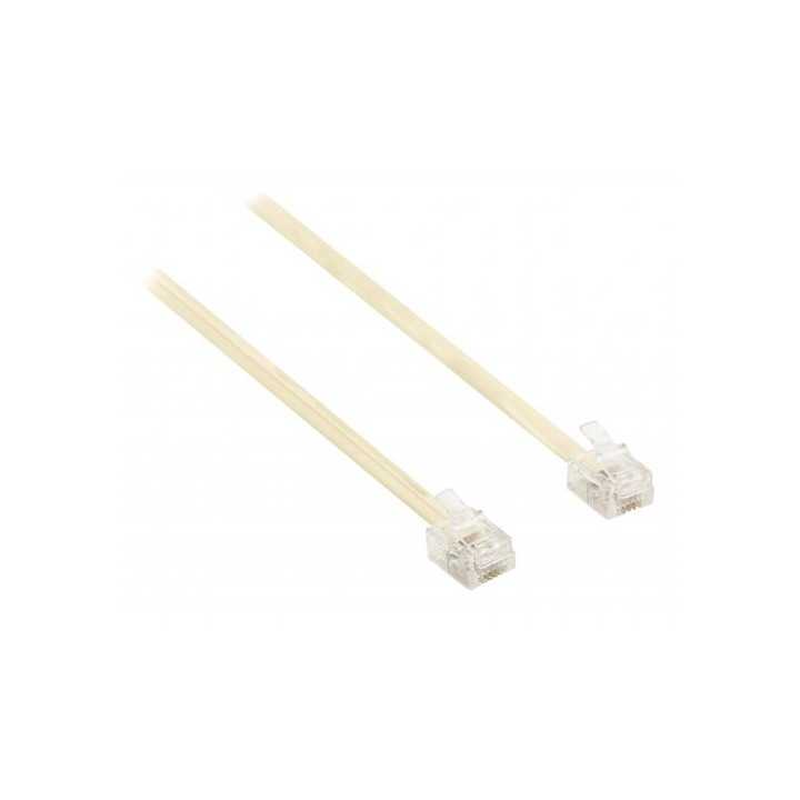 Cablu telefon mufat RJ11 (6P4C) 7/0.10 CCS alb 3m Well