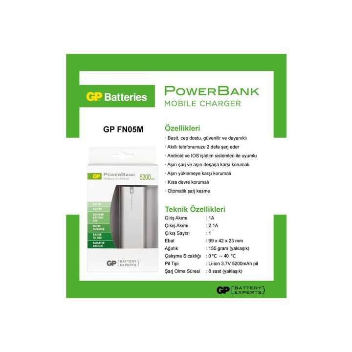 Acumulator portabil powerbank 5200mAh negru GP