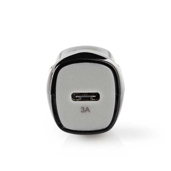 Incarcator auto 1x USB Type C 3.0 A negru Nedis