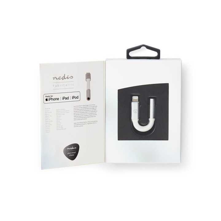 Adaptor iPhone Apple Lightning 8-Pin tata la Jack 3.5mm mama 0.15m gri Nedis