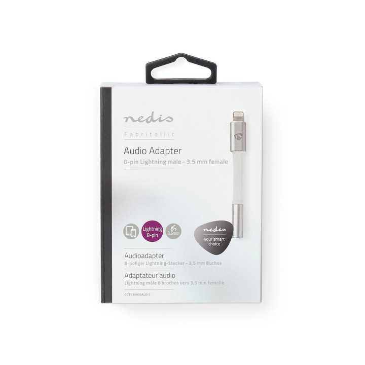 Adaptor iPhone Apple Lightning 8-Pin tata la Jack 3.5mm mama 0.15m gri Nedis