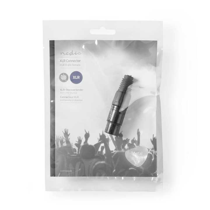 Conector XLR 3-Pin mama negru Nedis