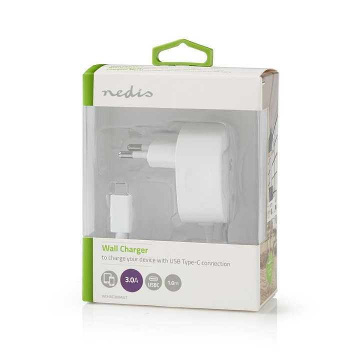 Alimentator retea - USB Type C 3A cablu fix alb NEDIS