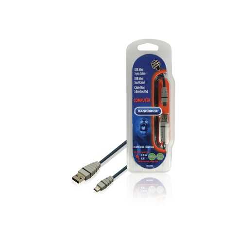 Cablu USB 2.0 USB A tata - USB Mini 5-pini tata 2metri Bandridge