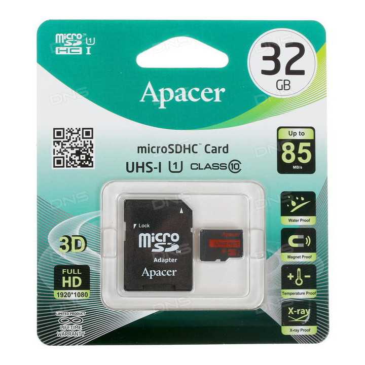 Card microSDHC UHS-I Apacer 32GB clasa10 cu adaptor SD